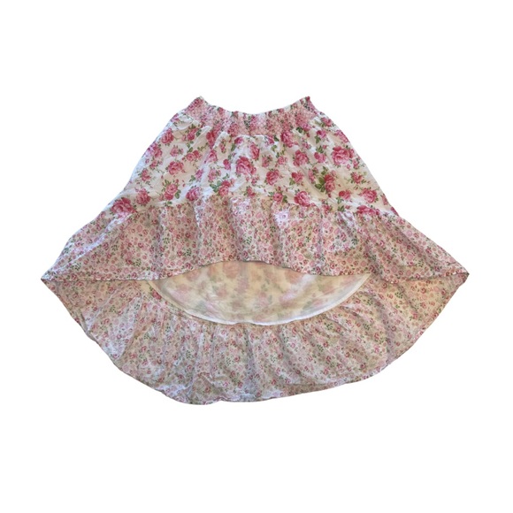 LoveShackFancy X AG Pink Melody Floral Flutter Skirt girls size 6 - like new - Picture 2 of 4